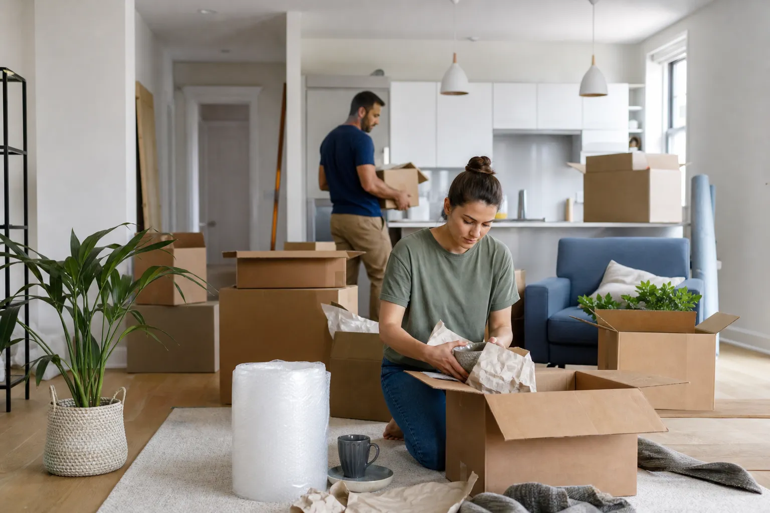 Stop points and time-saving rules to avoid re-lifting — how to unpack after moving