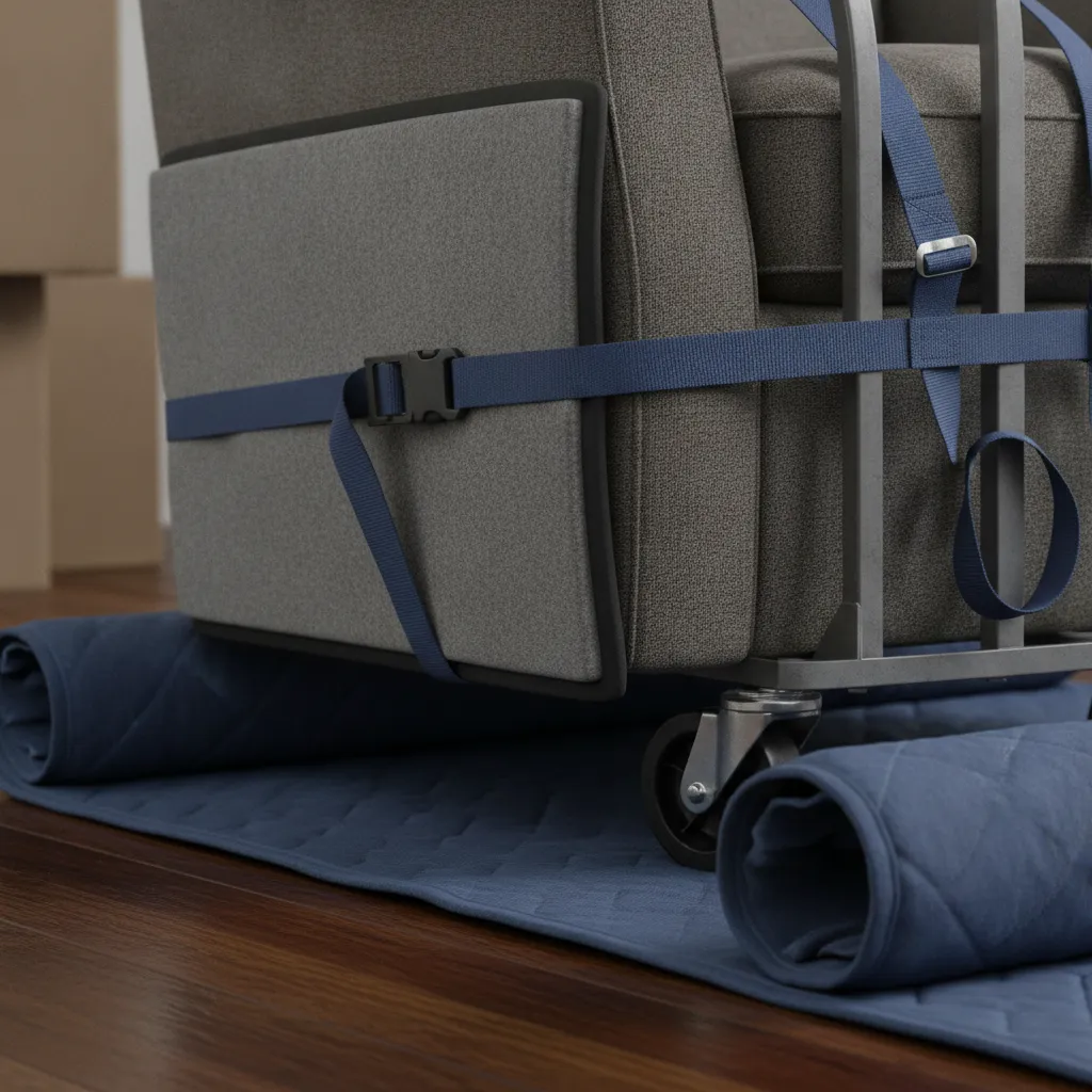Professional moving gear for Amherstburg moves: padded corners, heavy-duty straps, and hardwood floor protection for accurate quotes