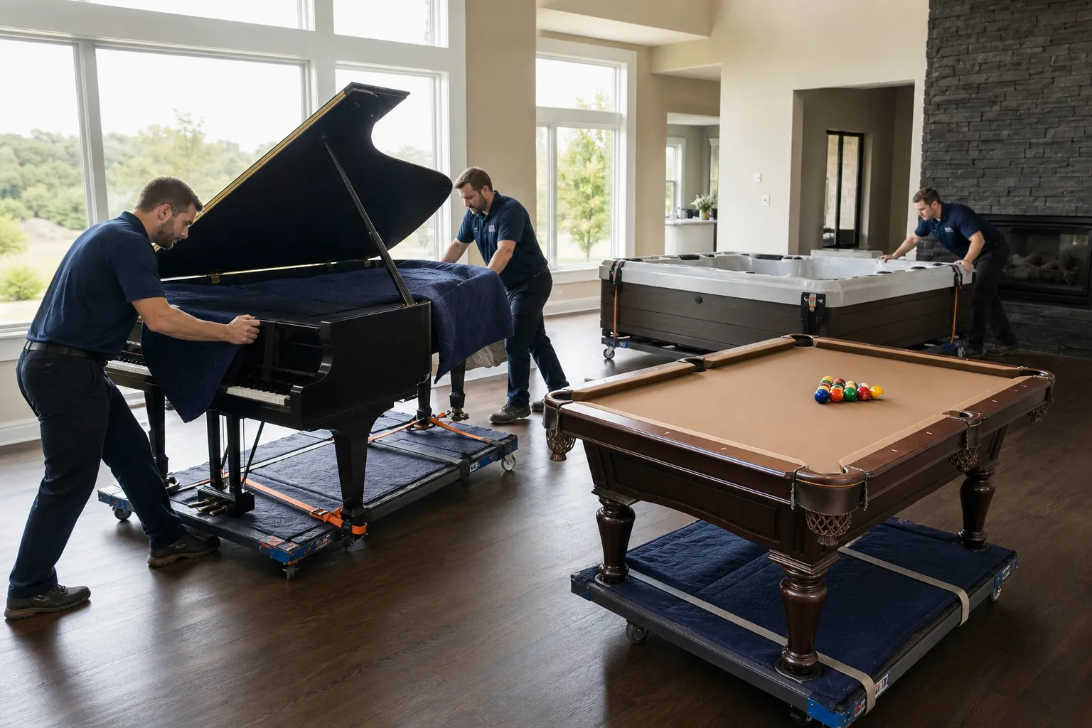 6. Specialty items: pianos, hot tubs and pool tables compared — residential moving checklist