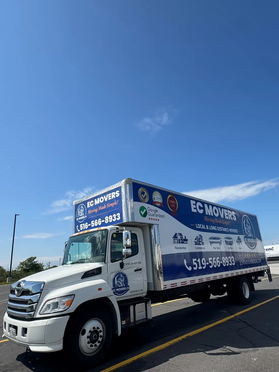 EC Movers truck ready for a local move